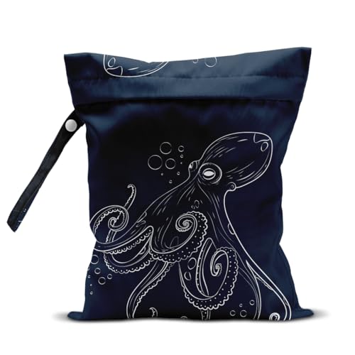 Octopus Wet Bag for Swimsuit Travel Beach Pool Baby Cloth Diapers - color: Octopus