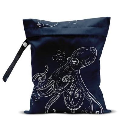 Octopus Wet Bag for Swimsuit Travel Beach Pool Baby Cloth Diapers - color: Octopus