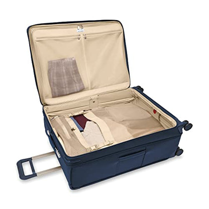 Briggs & Riley Baseline Extra Large Expandable Softside Spinner, Navy - color: Navy, size: 31" Checked