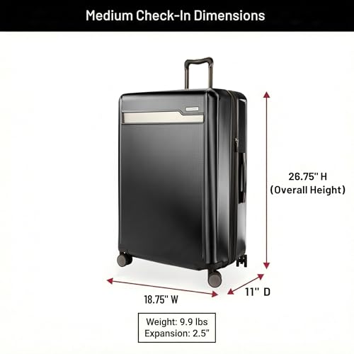 Ricardo Beverly Hills Brentwood Hardside Luggage Collection – Expandable Suitcases with Wheels and TSA Lock, 25" Medium Check-in, Onyx - color: Onyx, size: Check-In Medium 25-Inch