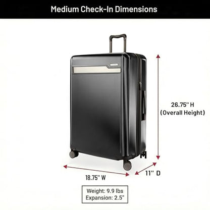 Ricardo Beverly Hills Brentwood Hardside Luggage Collection – Expandable Suitcases with Wheels and TSA Lock, 25" Medium Check-in, Onyx - color: Onyx, size: Check-In Medium 25-Inch
