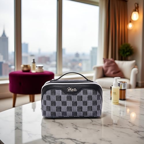 BOYATU Travel Makeup Bag Cosmetic Bags for Women: 3-Piece Makeup Bag Set - color: D-2-Black