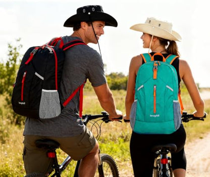 levayhill 25L Lightweight Foldable Backpack & Sun Hats Travel, Lake Blue - color: Lake Blue