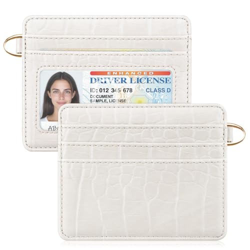 Slim Credit Card Holder Crocodile Wallet Women Thin Wallets - color: A Beige