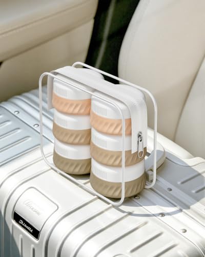 Quatish 6 Pack Travel Size Containers for Toiletries, 2oz, Apricot - color: Apricot, size: 2 Ounces