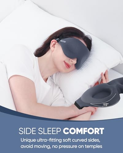MZOO Luxury Sleep Mask for Women Men Patented Light Blocking Design - color: D-grey