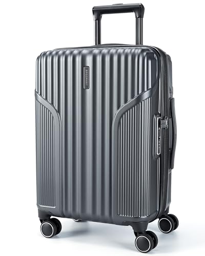 BAGSMART Expandable Carry On Luggage 22x14x9 Airline Approved, Carry-On Suitcase, Grey - color: Grey