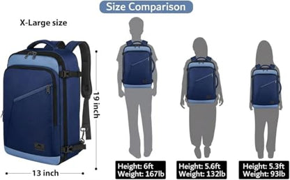 MATEIN Expandable Travel Backpack, Large Capacity Carry on Backpack for Men - color: Grey Blue, size: X-Large