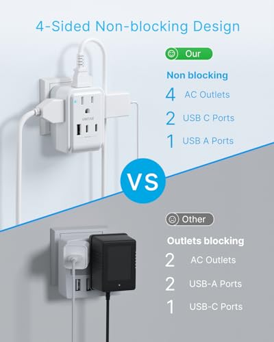 VINTAR 2 Pack Type G Adapter for Travel, 5 in 1 Foldable UK Power Adaptor - style: Type G - UK Ireland
