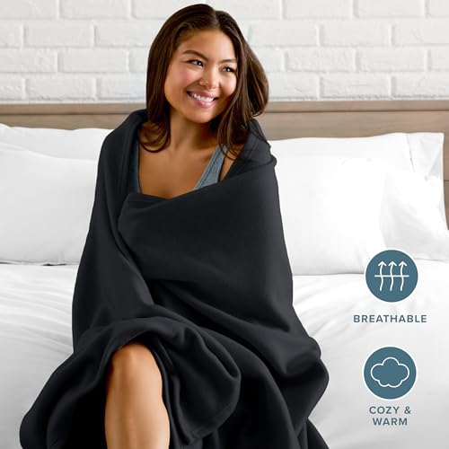 Bare Home Polar Fleece Blanket (King, Black) | Premium Fleece, Warm & Cozy, Lightweight Blanket for Bed, Sofa, Camping, Travel and Cold Nights - color: 04 - Black, size: King