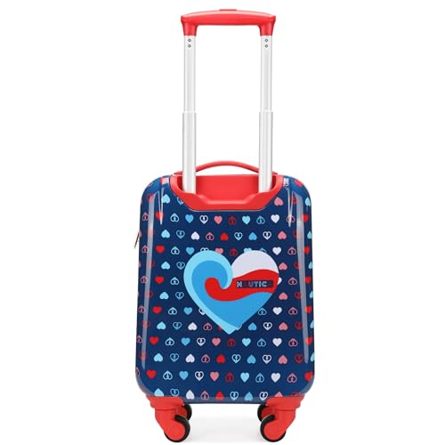 Nautica Kids Luggage - 18" Rolling Hardside Upright Carry-on Suitcase with Spinner Wheels, Peace Print - color: Nautica Peace