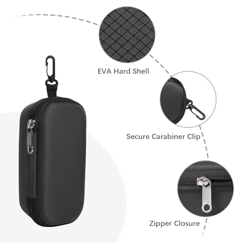 Bukere Double Eyeglasses Case with Adjustable Slots, EVA Hard-shell Travel Dual Glasses Sunglasses Organizer for Men Women - color: Black