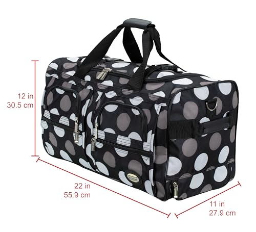 Rockland Rolling Duffel Bag, Black, 22" - color: 새로운 블랙 도트, size: 22-Inch