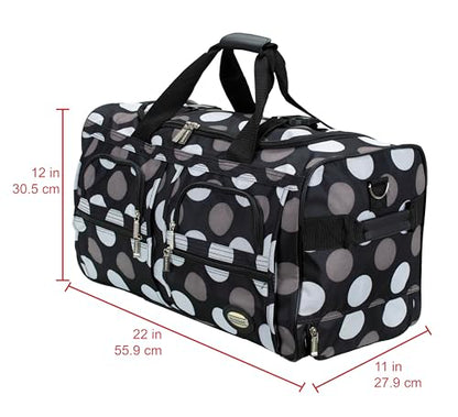 Rockland Rolling Duffel Bag, Black, 22" - color: 새로운 블랙 도트, size: 22-Inch