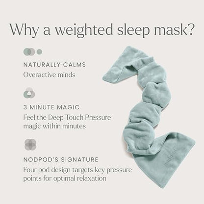 nodpod Patented Gentle Pressure Sleep Mask, Weighted Eye Mask - color: Sage Cotton
