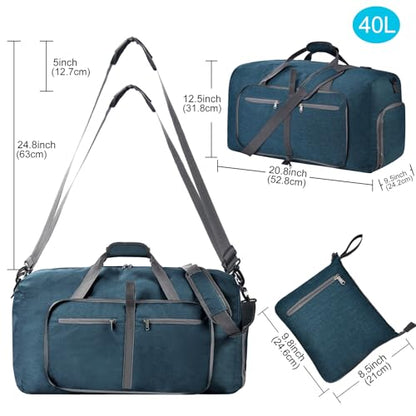 Felipe Varela Foldable Duffle Bag for Travel Weekend Overnight Gym Camping - color: E Green, size: 65L