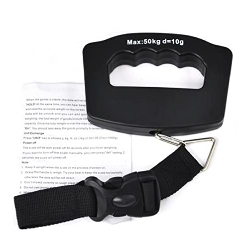 Portable Handheld Accurate High Precision Digital Travel Suitcase Luggage Weighing Electronic LCD Display Scale with Strap Upto 110 Pound Selectable Weigh Units