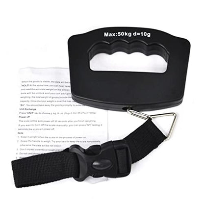 Portable Handheld Accurate High Precision Digital Travel Suitcase Luggage Weighing Electronic LCD Display Scale with Strap Upto 110 Pound Selectable Weigh Units