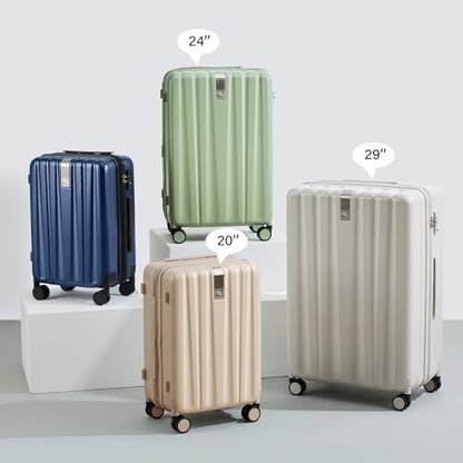 Hanke 20 Inch Expandable Carry on Luggage 22x14x9 Airline Approved - color: Cuba Sand, size: 20 Inch EXT