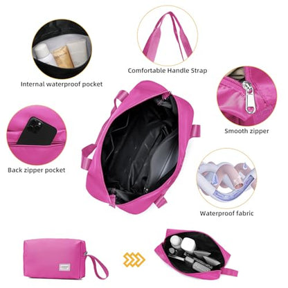 LARVENDER Carry On Luggage 22x14x9 Airline Approved, Suitcases with Wheels - color: Magenta, size: 3 Piece Set (20/DB/TB)