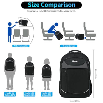 Travel Laptop Backpack for Men, Anti Theft Slim Durable Backpack for Women, with USB Port, Waterproof Business Computer Bag, for 18.4 inch Laptop and Notebook - Black - size: Large
