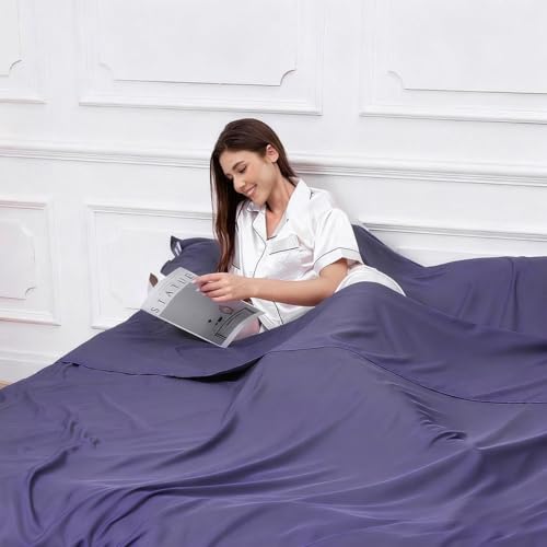 Sleeping Bag Liner, Compact Travel Sheets for Hotel Hostel - color: Grey Blue, size: 82.7" X 63"