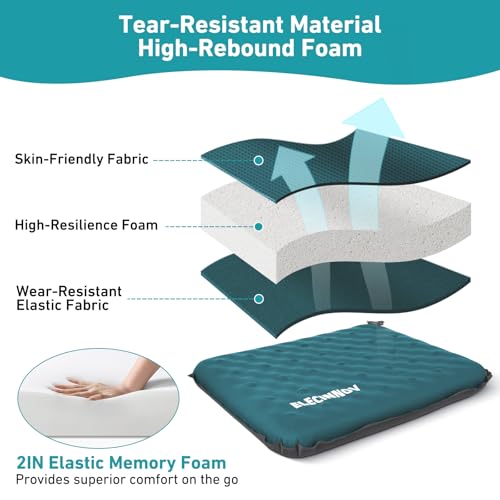 Inflatable Seat Cushion, Self Inflating Compact Stadium Seat Cushion - color: Blue-1pack