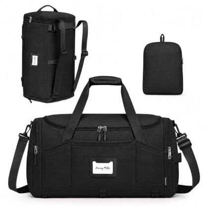 TOPEAST Foldable Duffle Bag for Travel, Large Travel Duffel Bags for Women - color: Black