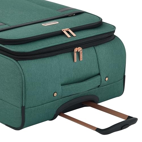kensie Hudson Softside 3-Piece Spinner Luggage Set, Smoke Pine - color: Smoke Pine