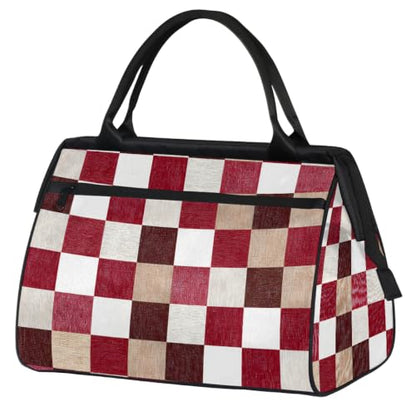 Plaid Overnight Weekender Bag for Men Women,Travel Duffel Bag A9 - color: C-09 Plaid