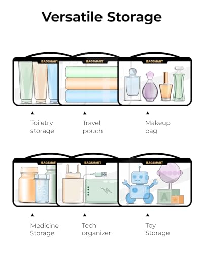 BAGSMART Clear Toiletry Bag for Travel, TSA Approved, 1-Pack, Black - color: Black, size: Pack of 1