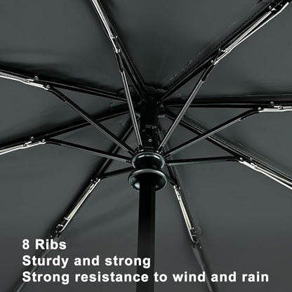 Windproof Travel Umbrella Folding Compact Automatic Umbrellas for Women Men Rain Sun - color: Forest Dragon