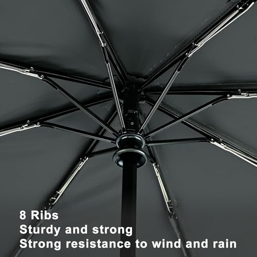 Windproof Travel Umbrella Folding Compact Automatic Umbrellas for Women Men Rain Sun - color: Cherry Blossom
