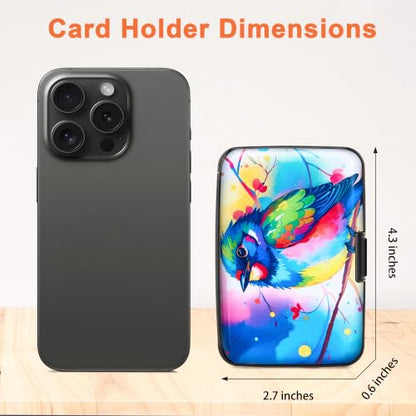 Mayski Credit Card Holder for Women RFID Blocking Wallet, Colorful Bird - color: Colorful Bird