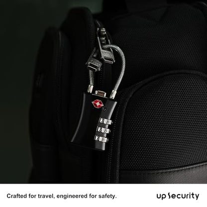 Luggage Locks TSA Approved, Airplane Travel Essentials, TSA Locks for Luggage, Suitcase, Anti Theft Small Padlock Combination, Mini Cable Padlock for Backpack, Bag Zipper, Case, Tool Box - color: Black+Green