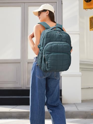 CLUCI Quilted Backpack with RFID, Large Travel Backpack for Women - color: Blue
