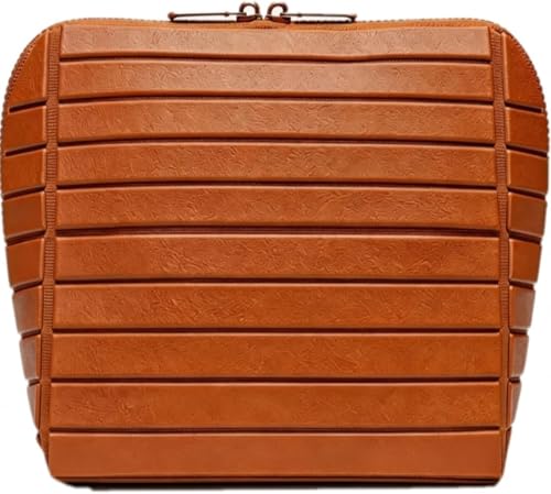 Travel Makeup Organizer Bag with Fold-Down Design, Adjustable Dividers, 27 Pockets & 3 Brush Holders, Large Capacity Cosmetic and Toiletry Organizer (Brown) - color: Brown