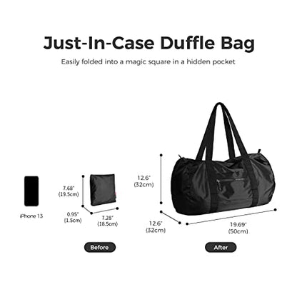 pack all Lightweight Travel Duffel Bag, 32L Foldable Weekender Bag - color: Black, size: 32L