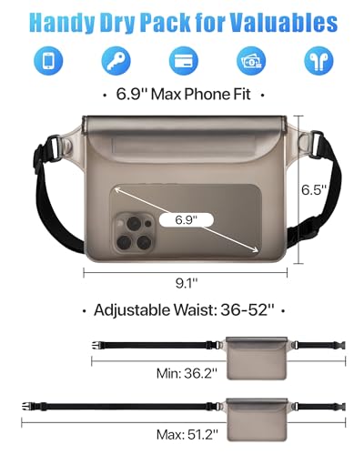F-color Waterproof Fanny Pack - Waterproof Pouch, Beach Cruise Essentials - color: 1 Pack,Brown
