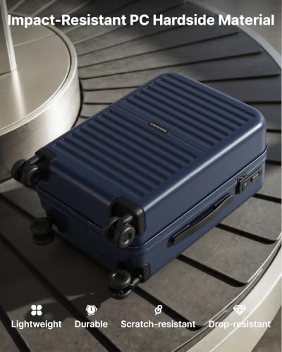 LONG VACATION Luggage Sets, 3 Piece, 20 Inch Carry On Hardshell Suitcase - color: Blue, size: 3 Piece Set (20in/BP/TB)