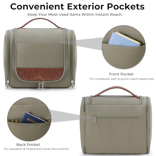 Ralnitote Toiletry Bag for Men, Large Hanging Travel Toiletry Bag, Green - color: Green