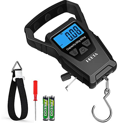 HEETA Waterproof Fish Scale Digital Hanging Fishing Luggage Weight Scale - color: Black