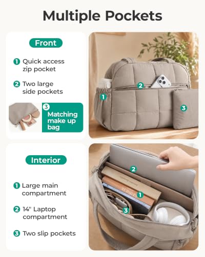 BAGSMART Small Gym Bag for Women, 2 Set Travel Duffel Bags, Camel - color: Camel