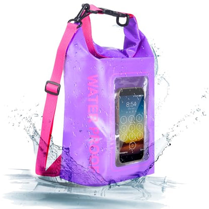 IP68 Waterproof Dry Bag, 5L Roll Top Waterproof Pool Bag - color: purple 5L