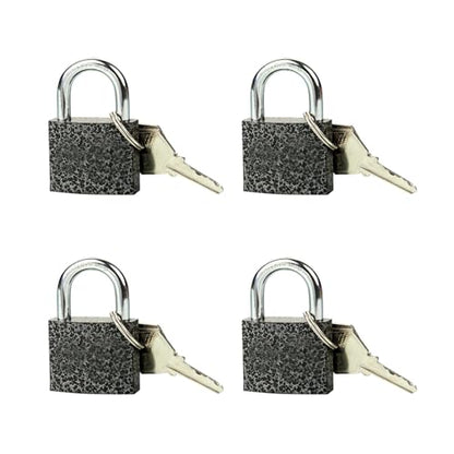 4 Pcs Small Solid Brass Padlocks with Same Keys Keyed Lock - color: Black, size: 32MM-4PCS