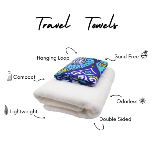 ECCOSOPHY Microfiber Beach Towel - Quick Dry, Sand Free and Oversized 71x35 - color: Mykonos