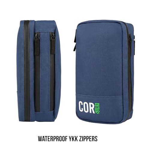 COR Surf Compact Hanging Toiletry Bag, Dopp Kit, 4 Compartments, Dark Blue - color: Dark Blue