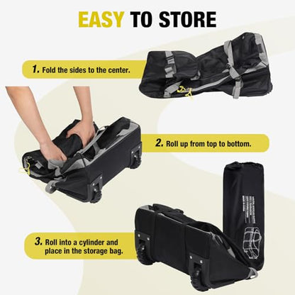 REDCAMP 30" Foldable Rolling Duffle Bag with Wheels for Travel Carry on - color: Black 120L‑2 Wheels