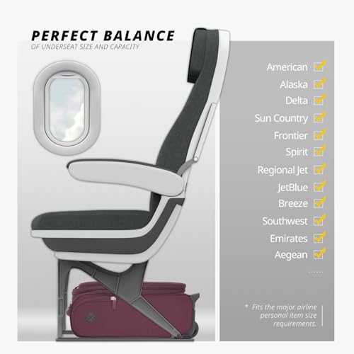 Verage Underseat Carry On Luggage with Wheels,16-Inch,Grape red - color: Grape red, size: 16-Inch Rolling Underseat