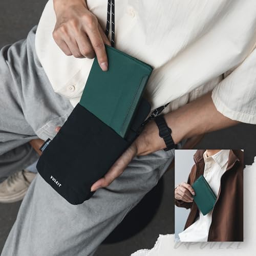 VULKIT RFID Passport Holder Slim Design Pocket Fitted Passport Cover Magnetic Closure, Single Passport Design - color: Olive